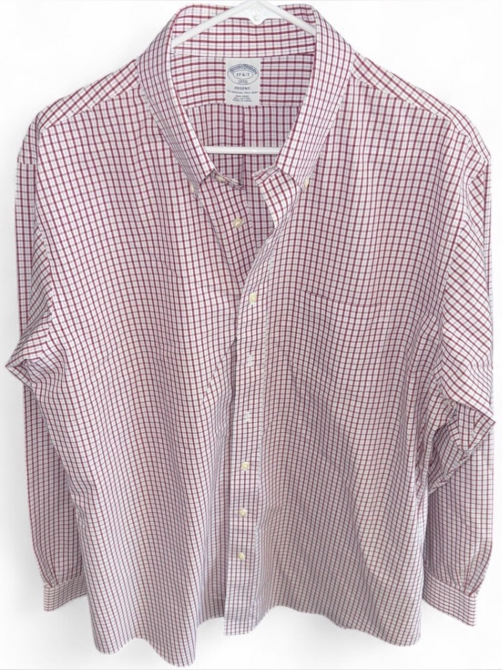Brooks Brothers Men's Red and White Shirt